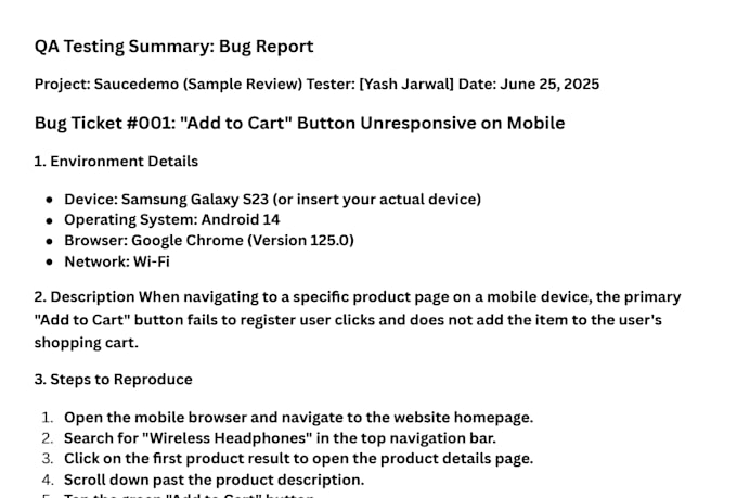 test, review, and provide QA for your website or app